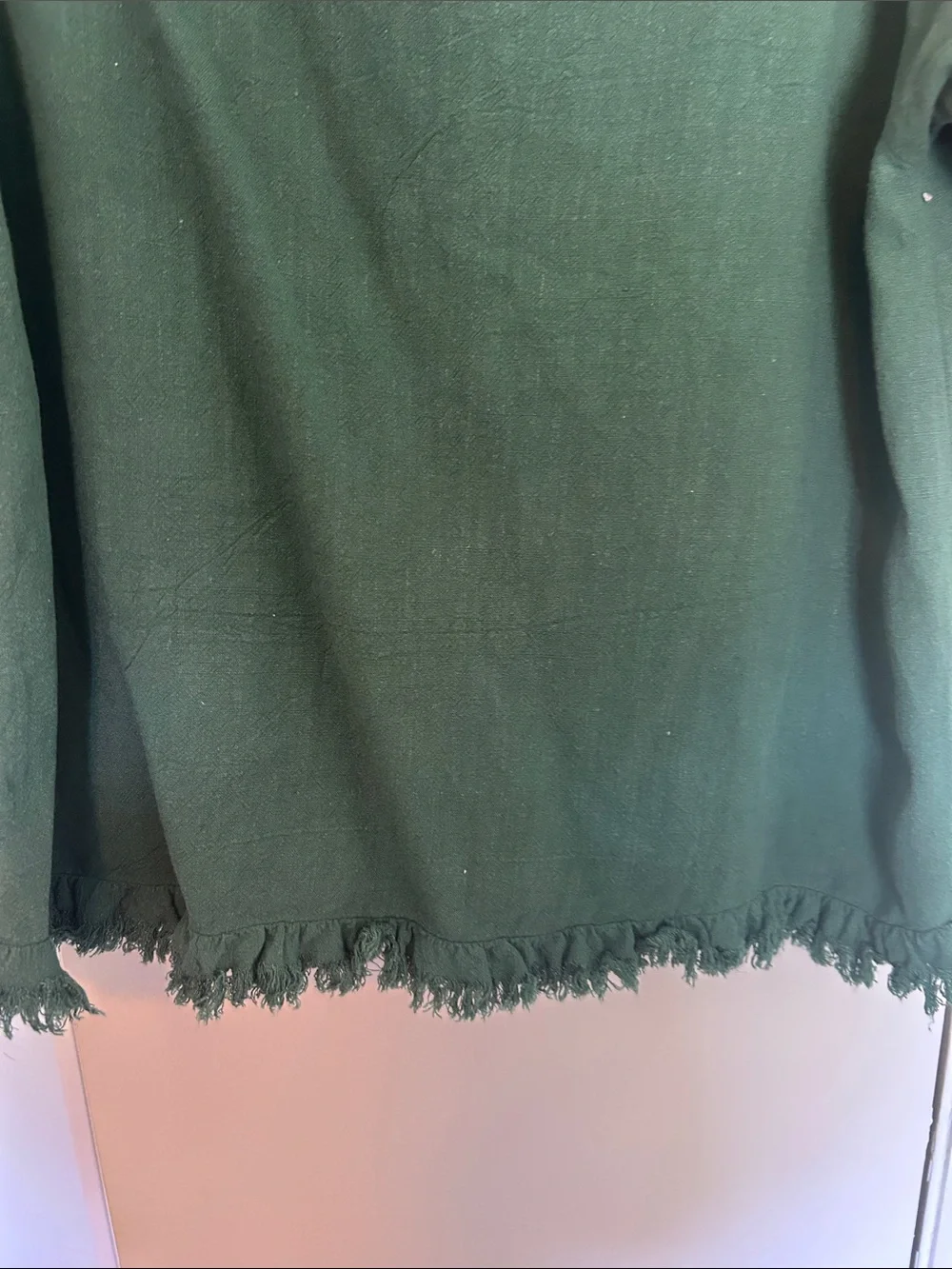 NWT Umgee Dark Green Boho Embroidered Fringe Tunic - Picture 4 of 6